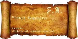 Pittik Magdolna névjegykártya